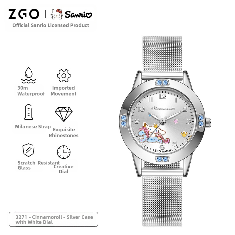Sanrio Watch 2025 Prekogranični popularni slatki crtani sat za djevojčice iz nižih srednjih škola, modni svjetleći kvarcni sat