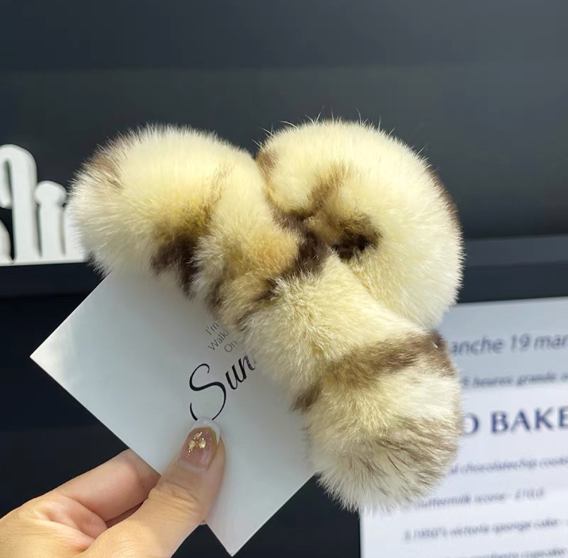 Južnokorejska nova kopča za kosu s pravim zecom, ženska retro prevelika kopča za kosu, kopča za kosu s morskim psima, visokokvalitetna plišana kopča za stražnju glavu