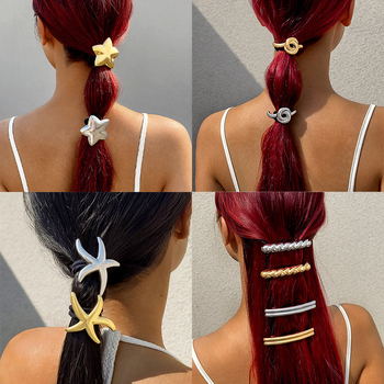 (Aplinkos apsauga) Europos ir Amerikos tarpvalstybiniai mados lydinio segtukai, labai elastingi plaukų virvės segtukai, paprasti temperamentingi plaukų juostos plaukų aksesuarai moterims