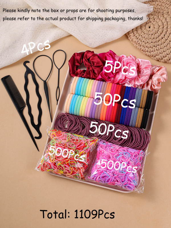 1109 dalių plaukų juostos, plaukų virvės, šukų derinys, plaukų įrankis, vasariškas gaivus ir šaunus plaukų aksesuaras, galvos apdangalas