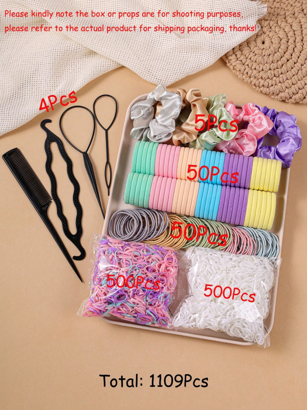 1109 dalių plaukų juostos, plaukų virvės, šukų derinys, plaukų įrankis, vasariškas gaivus ir šaunus plaukų aksesuaras, galvos apdangalas