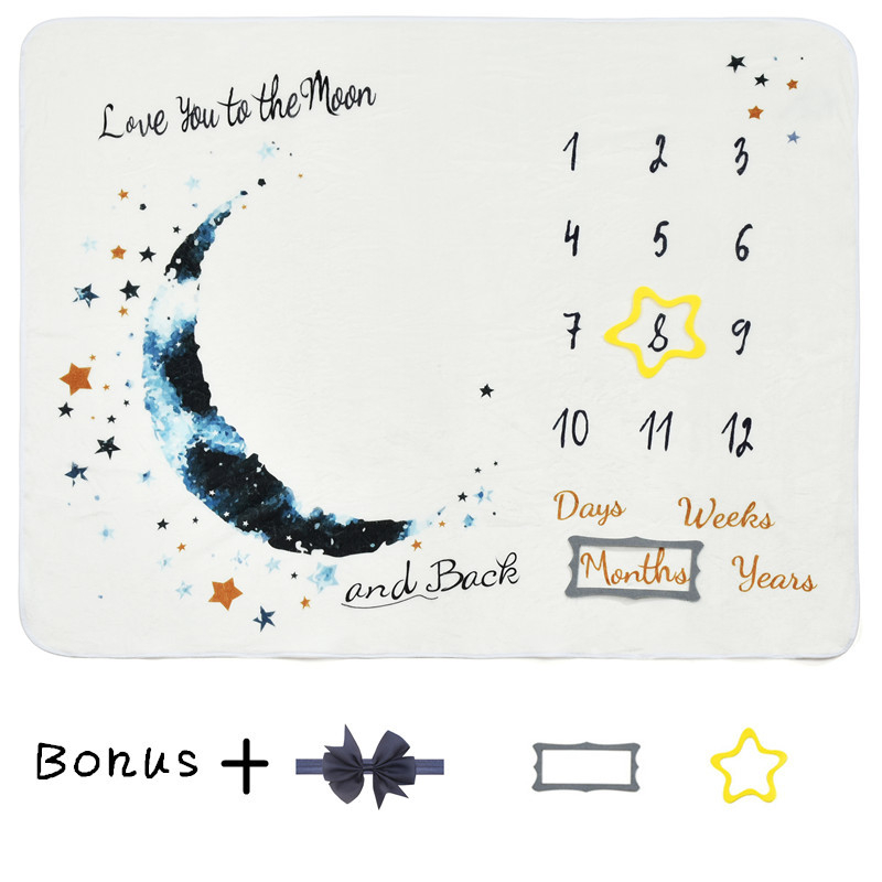 Beebi verstaposti fototekk juuksepaelaga, Garathi flanelltekk, taustatekk, beebitekk, kasvumälestustekk