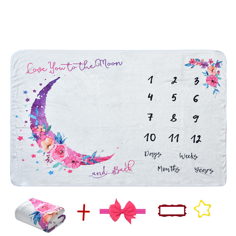 Beebi verstaposti fototekk juuksepaelaga, Garathi flanelltekk, taustatekk, beebitekk, kasvumälestustekk