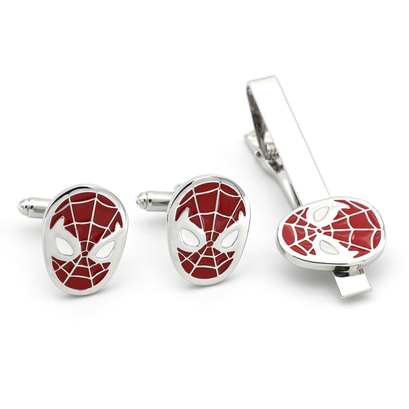 Herojaus serijos Supermeno Žmogaus-voro sąsagos, kaklaraiščio segtukas, kostiumas, prancūziški papuošalai, didmeninė prekyba storu padengimu