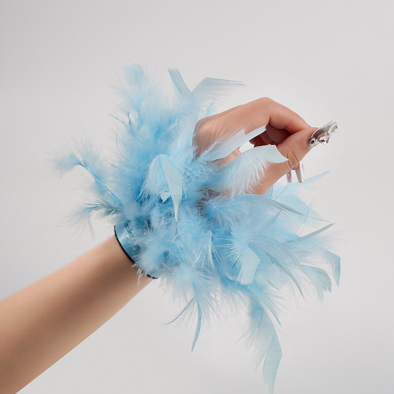 kalkuni sulgedest värviline sulgedest klõpsrõngas daamide käevõru Amazoni sulgedest käevõru kalkuni sulgedest juuksepaelaga käevõru