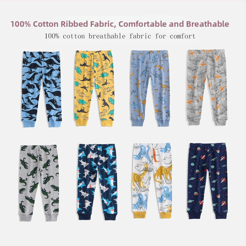 Pantaloni lungi pentru copii, bumbac împletiți, pijamale europene și americane de la Amazon, pantaloni mici din bumbac pentru copii, pantaloni pentru copii, pantaloni pentru băieți, en-gros