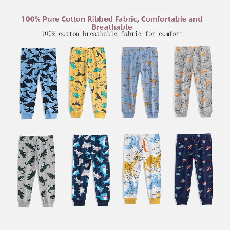 Pantaloni lungi pentru copii, bumbac împletiți, pijamale europene și americane de la Amazon, pantaloni mici din bumbac pentru copii, pantaloni pentru copii, pantaloni pentru băieți, en-gros