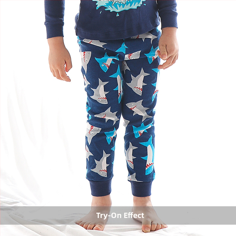 Детски дълги панталони с памучна нишка, европейски и американски пижами Amazon, малки детски памучни панталони, бебешки детски панталони, панталони за момчета на едро