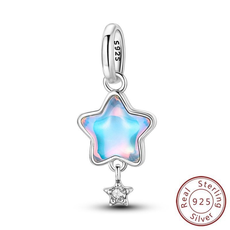 925 hõbedast ripats, neljaleheline ristik, elupuu, koolibri-liilia, orhidee helmed, tähekujuline õe ripats, isetegemise aksessuaarid