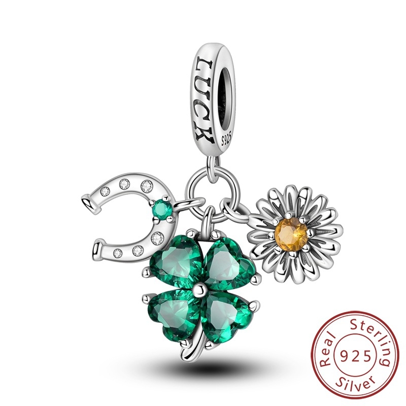 925 hõbedast ripats, neljaleheline ristik, elupuu, koolibri-liilia, orhidee helmed, tähekujuline õe ripats, isetegemise aksessuaarid