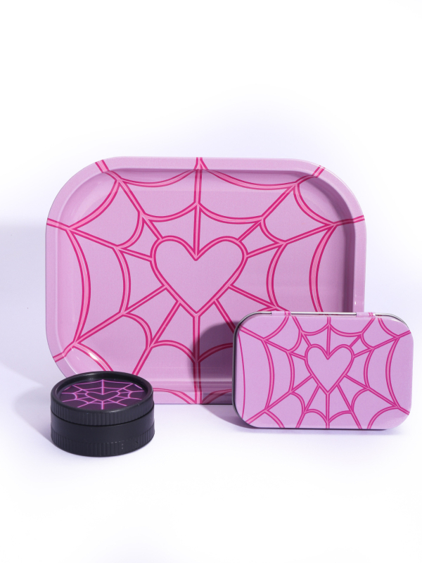 3 daļu smēķēšanas komplekts 18*14 cigarešu paplāte bioloģiski noārdāma 55 dzirnaviņu skārda kastes kombinācija