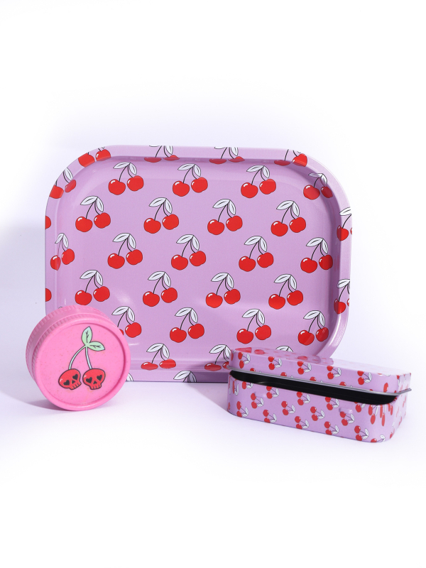 3 daļu smēķēšanas komplekts 18*14 cigarešu paplāte bioloģiski noārdāma 55 dzirnaviņu skārda kastes kombinācija