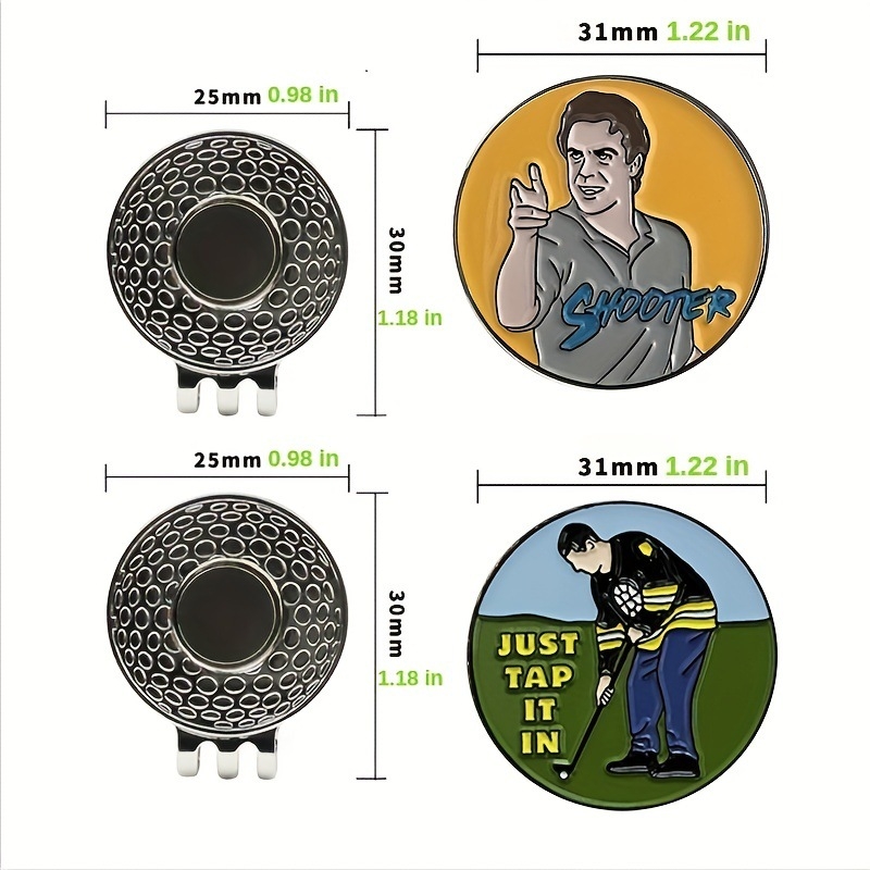 31 mm golfo kamuoliuko standartinis dangtelio spaustukas, magnetinis maišelis, atsparus vandeniui ir rūdims, daugiafunkcis