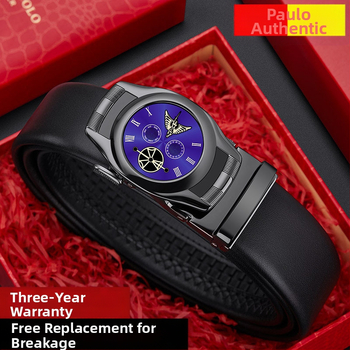 Ζώνη King Paul για άνδρες, από γνήσιο δέρμα, κορυφαίας στρώσης, για επαγγελματική και καθημερινή χρήση, 2025, με αυτόματη αγκράφα, μοντέρνα ζώνη παντελονιού για όλες τις χρήσεις.