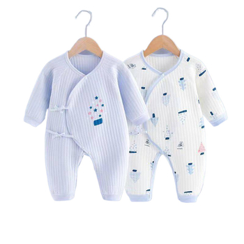 Ρούχα για νεογέννητα μωρά από καθαρό βαμβάκι, καπιτονέ ρούχα για άνοιξη και φθινόπωρο, ζεστή φόρμα για νήπια