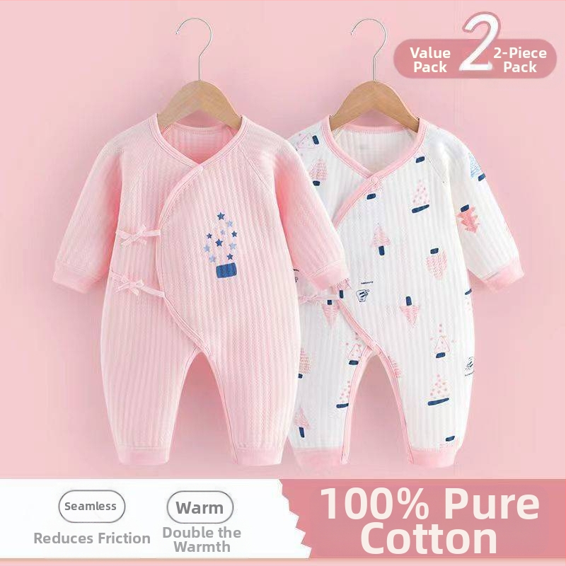 Дрехи за новородено бебе от чист памук, есенни и зимни ватирани пролетни и есенни гащеризони, топъл гащеризон за новородено малко дете