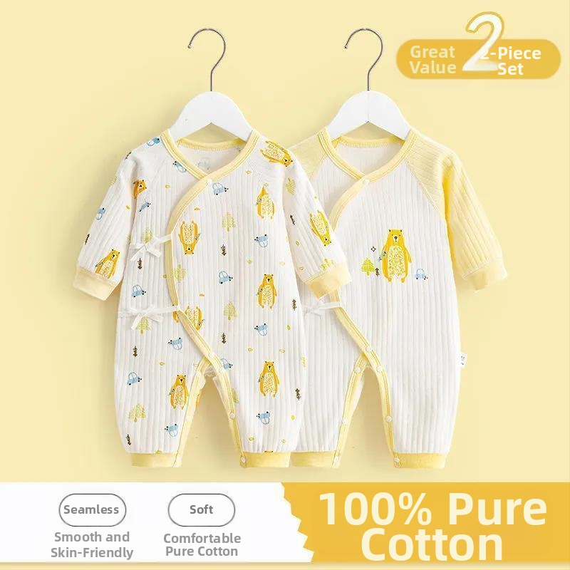 Дрехи за новородено бебе от чист памук, есенни и зимни ватирани пролетни и есенни гащеризони, топъл гащеризон за новородено малко дете