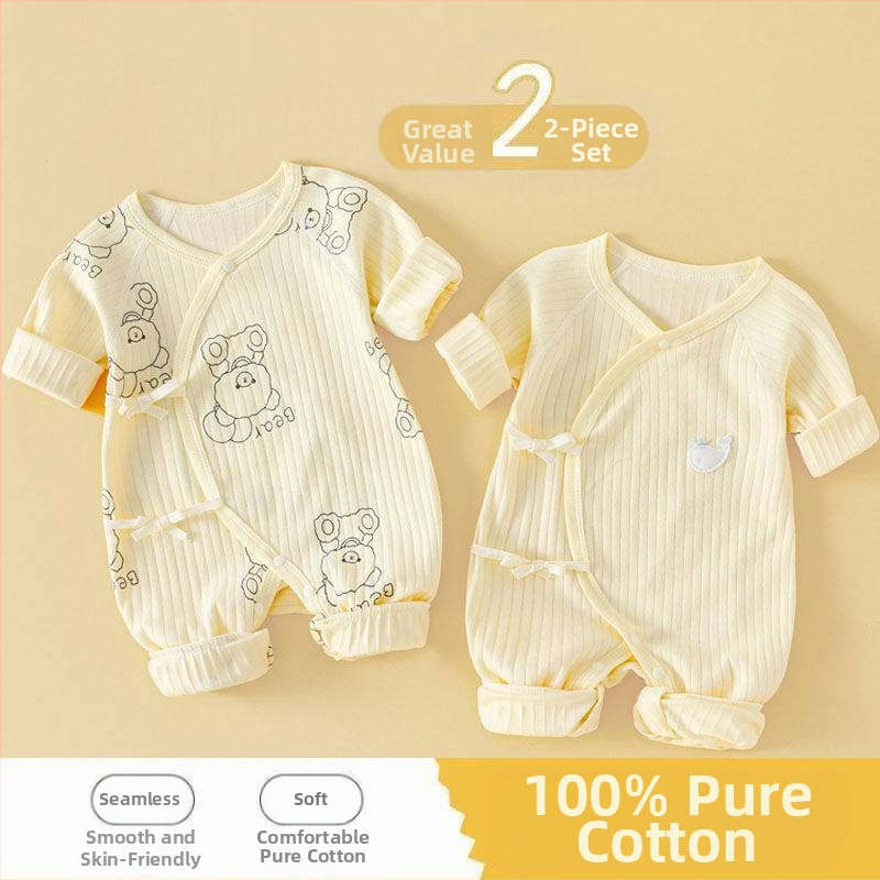 Дрехи за новородено бебе от чист памук, есенни и зимни ватирани пролетни и есенни гащеризони, топъл гащеризон за новородено малко дете