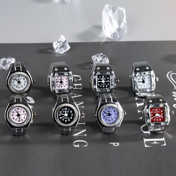 Sat u obliku prstena s kućištem od legure, unisex, kvarcni mehanizam, nerđajući čelik narukvica, kružni brojčanik promjera 19 mm, debljina 8 mm, opušten stil