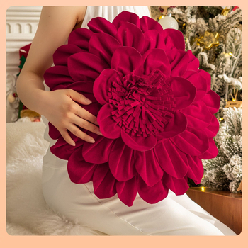 Нова калъфка за възглавница с червено и зелено цвете, европейски и американски стил, коледна възглавница с венчелистчета, възглавница за диван, хотел, нощувка със закуска, кола