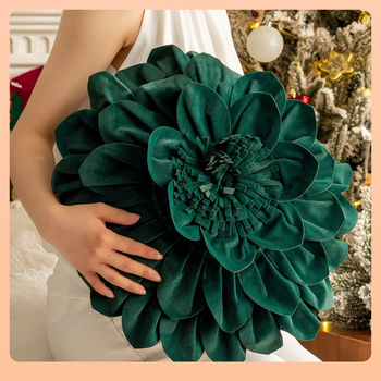 Нова калъфка за възглавница с червено и зелено цвете, европейски и американски стил, коледна възглавница с венчелистчета, възглавница за диван, хотел, нощувка със закуска, кола