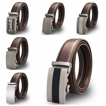 3,5 cm széles, egyszerű marhabőr férfi öv, divatos, új, automata csatos férfi nadrág, gyári övvel