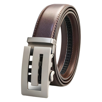3,5 cm széles, egyszerű marhabőr férfi öv, divatos, új, automata csatos férfi nadrág, gyári övvel