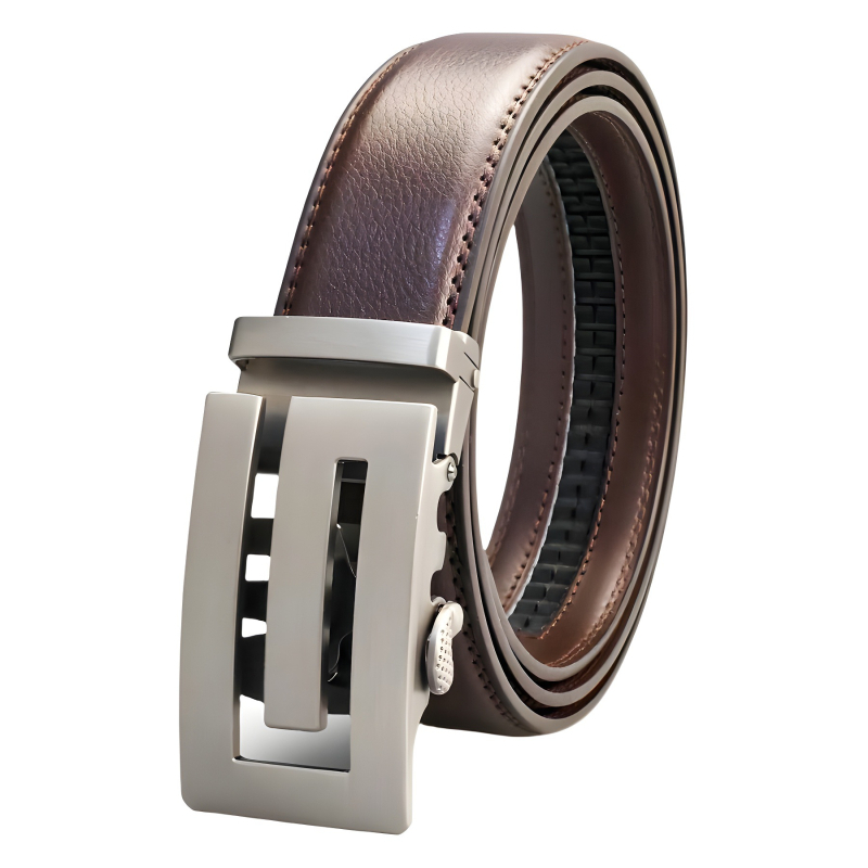 3,5 cm széles, egyszerű marhabőr férfi öv, divatos, új, automata csatos férfi nadrág, gyári övvel