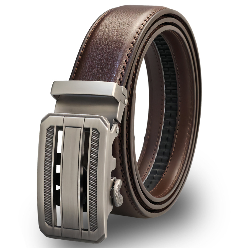 3,5 cm széles, egyszerű marhabőr férfi öv, divatos, új, automata csatos férfi nadrág, gyári övvel
