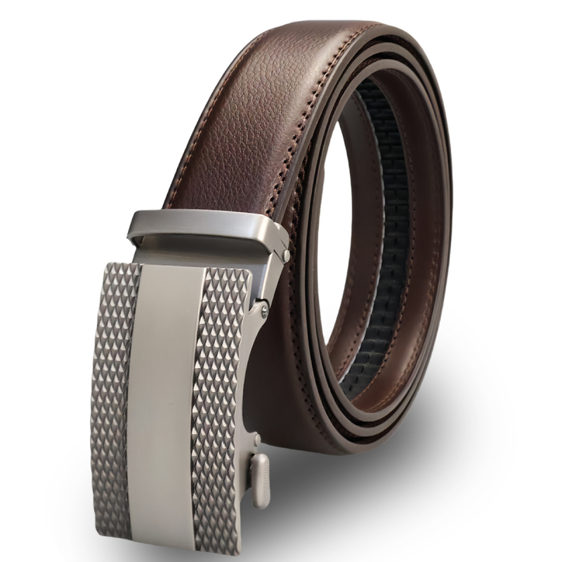 3,5 cm széles, egyszerű marhabőr férfi öv, divatos, új, automata csatos férfi nadrág, gyári övvel