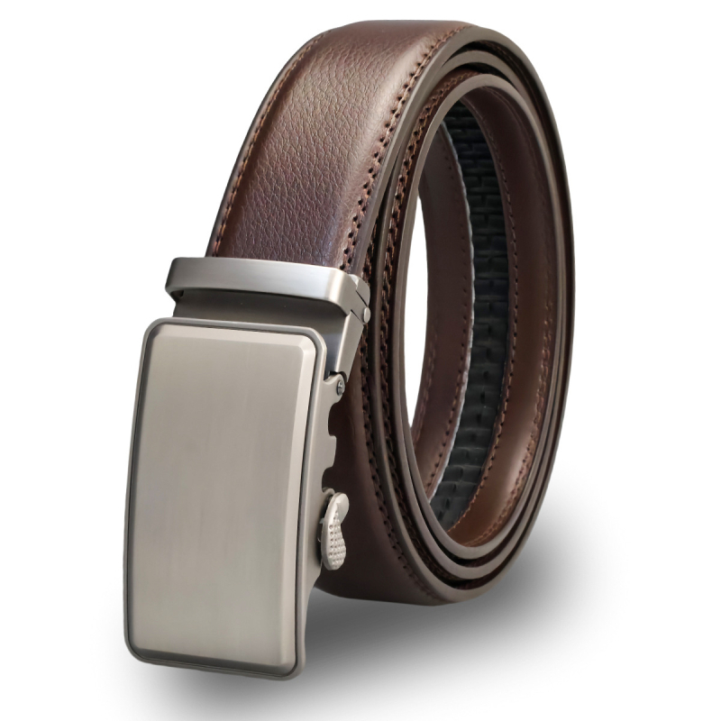 3,5 cm széles, egyszerű marhabőr férfi öv, divatos, új, automata csatos férfi nadrág, gyári övvel