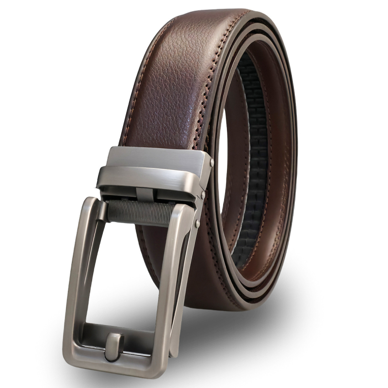 3,5 cm széles, egyszerű marhabőr férfi öv, divatos, új, automata csatos férfi nadrág, gyári övvel