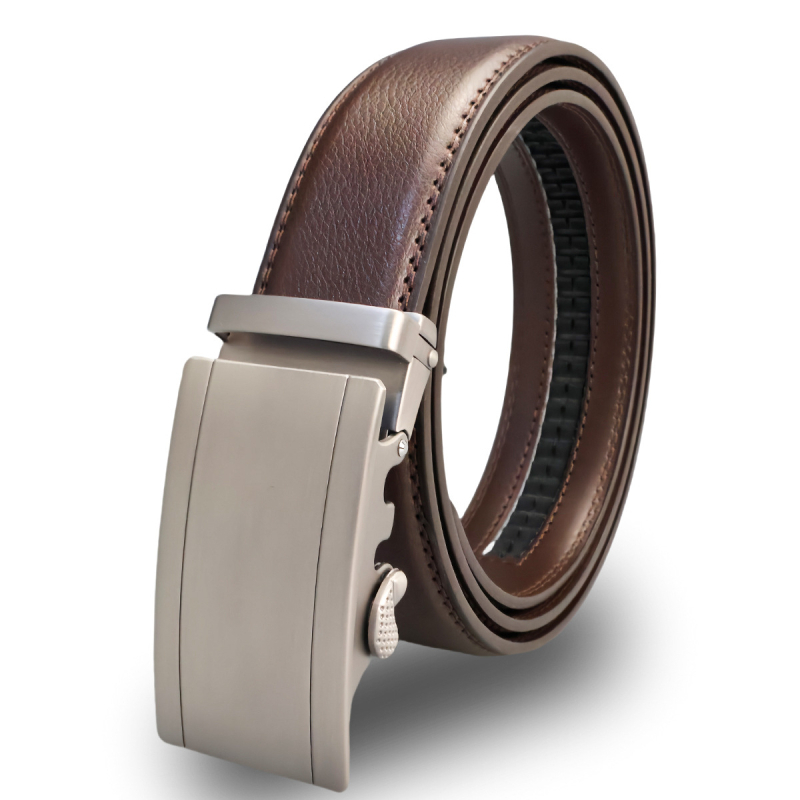 3,5 cm széles, egyszerű marhabőr férfi öv, divatos, új, automata csatos férfi nadrág, gyári övvel