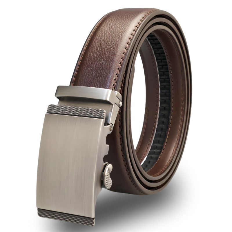 3,5 cm széles, egyszerű marhabőr férfi öv, divatos, új, automata csatos férfi nadrág, gyári övvel