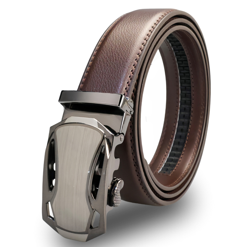 3,5 cm széles, egyszerű marhabőr férfi öv, divatos, új, automata csatos férfi nadrág, gyári övvel