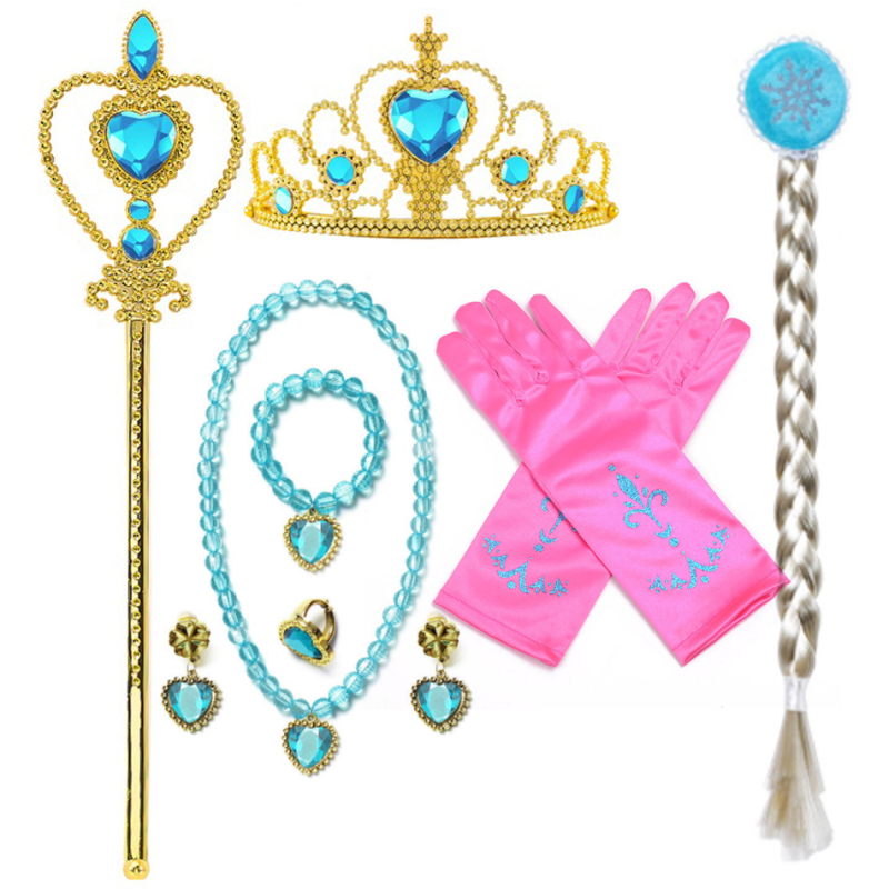 Замръзналата Айша, пола на принцеса, рокля на Айша за момичета, детска пола на Айша, коса от поколение