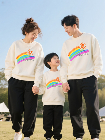 Lasteaia lapsevanema ja lapse tegevuste klassi riided sügis ja talv kooli sport õpilase vabaaja pluus lapsevanema ja lapse riided uus kampsun