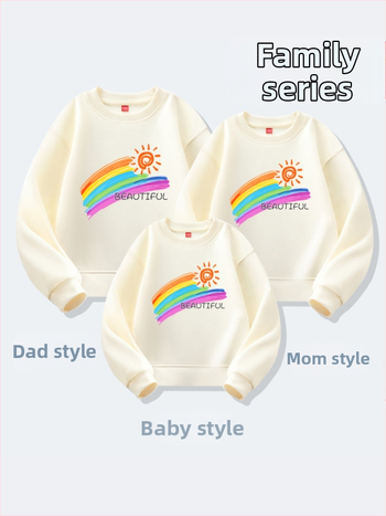 Lasteaia lapsevanema ja lapse tegevuste klassi riided sügis ja talv kooli sport õpilase vabaaja pluus lapsevanema ja lapse riided uus kampsun