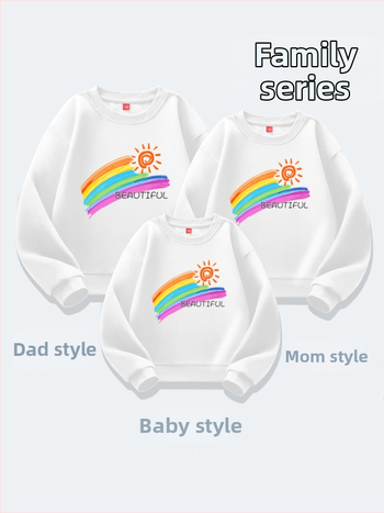 Lasteaia lapsevanema ja lapse tegevuste klassi riided sügis ja talv kooli sport õpilase vabaaja pluus lapsevanema ja lapse riided uus kampsun