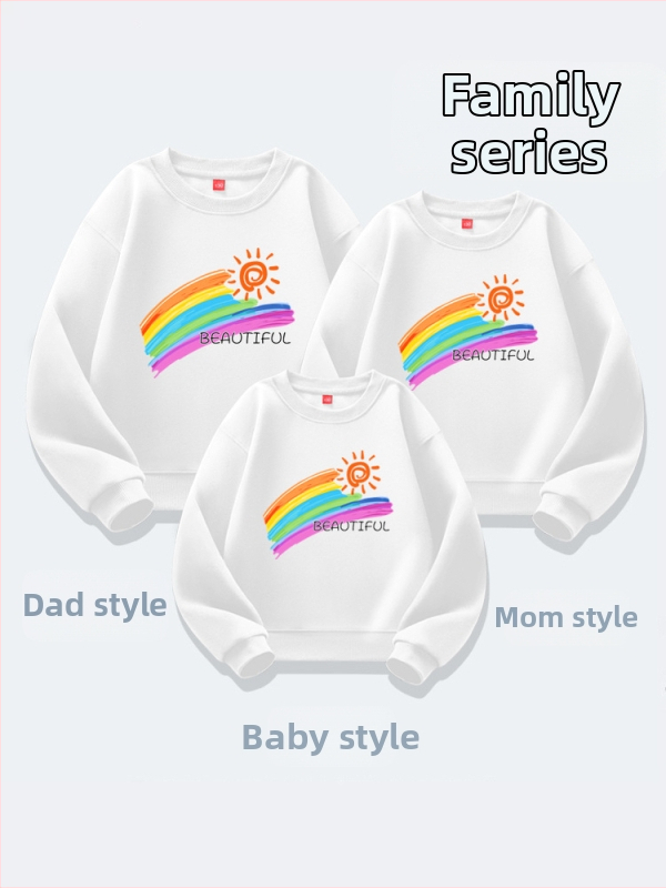 Дрехи за родители и деца в детска градина, есенни и зимни училищни спортове, ежедневни топове за ученици, облекла за родители и деца, нов пуловер