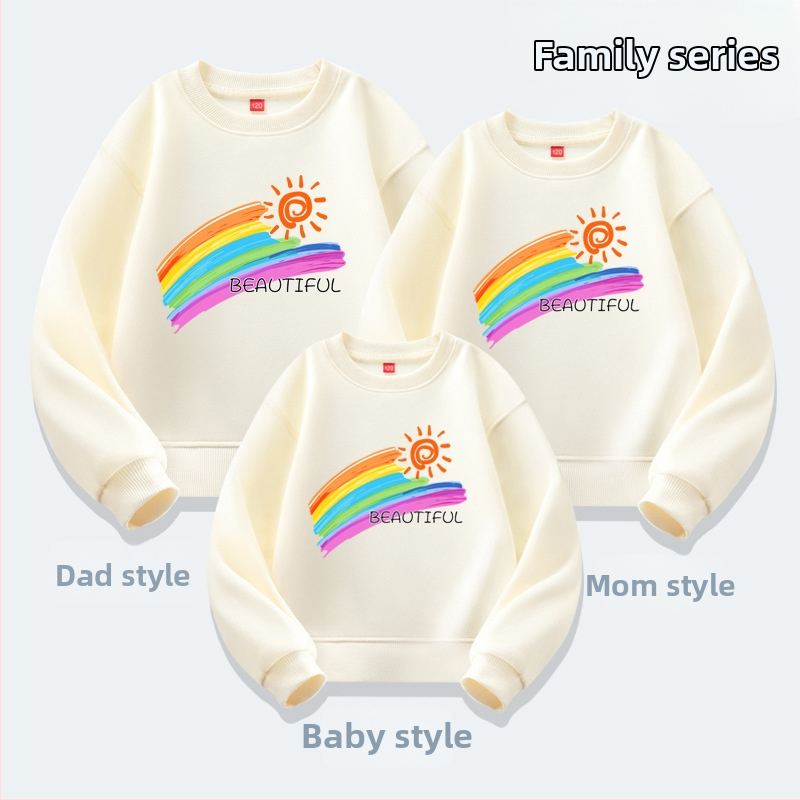 Lasteaia lapsevanema ja lapse tegevuste klassi riided sügis ja talv kooli sport õpilase vabaaja pluus lapsevanema ja lapse riided uus kampsun