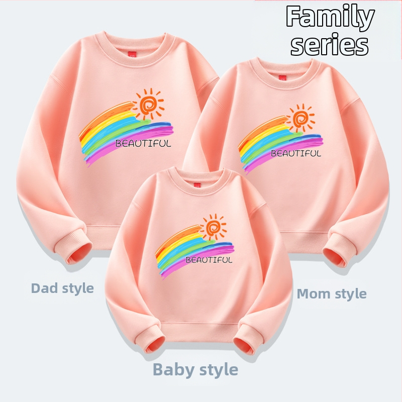 Lasteaia lapsevanema ja lapse tegevuste klassi riided sügis ja talv kooli sport õpilase vabaaja pluus lapsevanema ja lapse riided uus kampsun