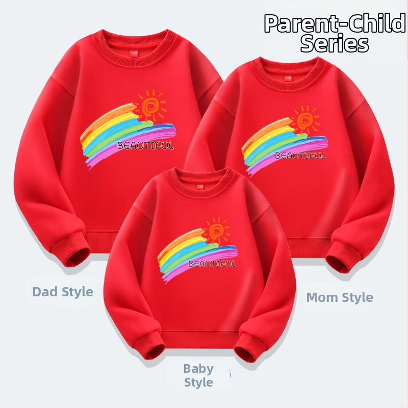 Lasteaia lapsevanema ja lapse tegevuste klassi riided sügis ja talv kooli sport õpilase vabaaja pluus lapsevanema ja lapse riided uus kampsun