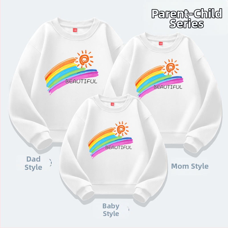 Lasteaia lapsevanema ja lapse tegevuste klassi riided sügis ja talv kooli sport õpilase vabaaja pluus lapsevanema ja lapse riided uus kampsun