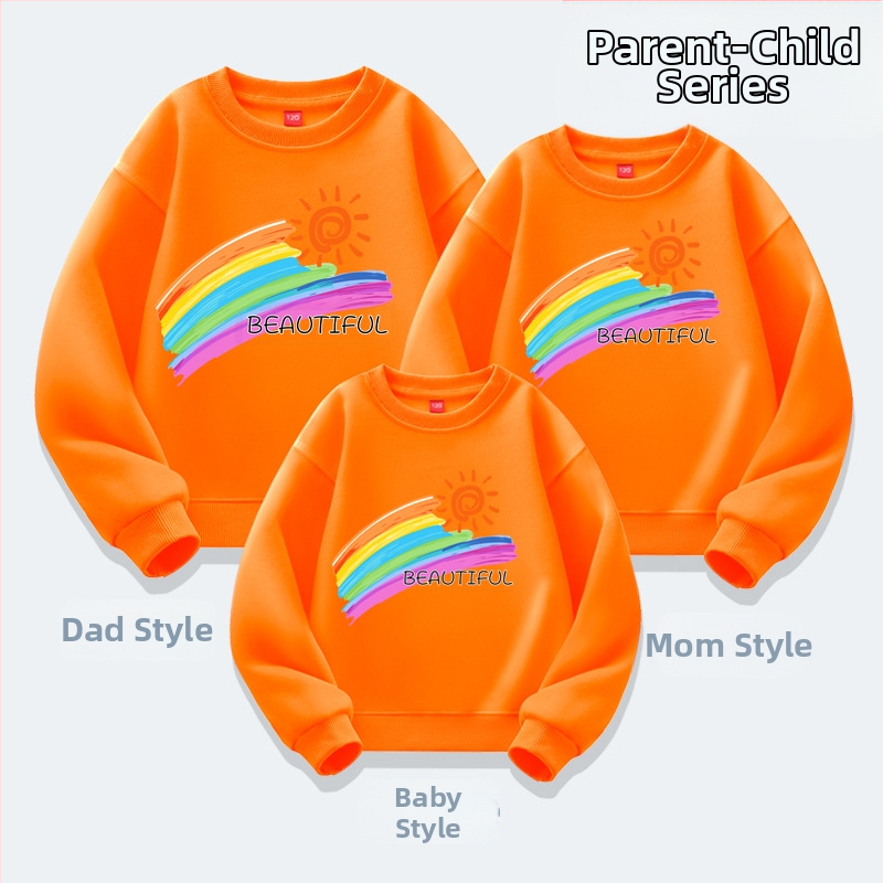 Lasteaia lapsevanema ja lapse tegevuste klassi riided sügis ja talv kooli sport õpilase vabaaja pluus lapsevanema ja lapse riided uus kampsun