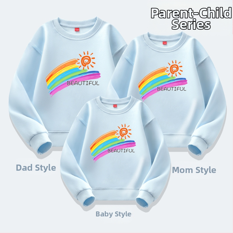 Lasteaia lapsevanema ja lapse tegevuste klassi riided sügis ja talv kooli sport õpilase vabaaja pluus lapsevanema ja lapse riided uus kampsun