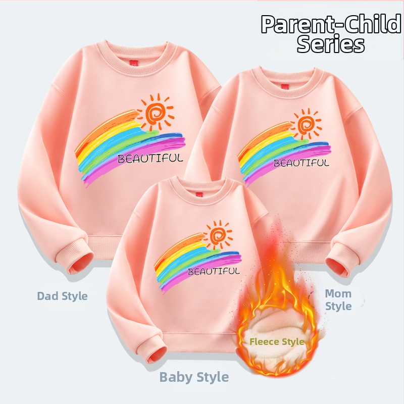 Lasteaia lapsevanema ja lapse tegevuste klassi riided sügis ja talv kooli sport õpilase vabaaja pluus lapsevanema ja lapse riided uus kampsun