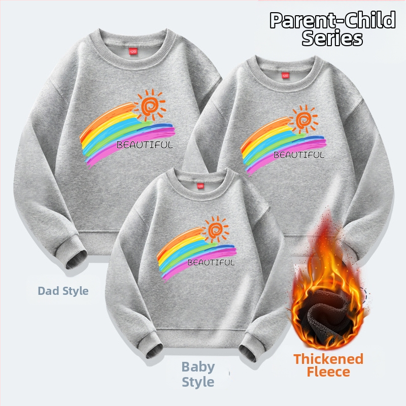 Lasteaia lapsevanema ja lapse tegevuste klassi riided sügis ja talv kooli sport õpilase vabaaja pluus lapsevanema ja lapse riided uus kampsun