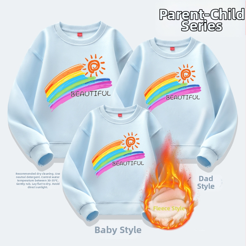 Lasteaia lapsevanema ja lapse tegevuste klassi riided sügis ja talv kooli sport õpilase vabaaja pluus lapsevanema ja lapse riided uus kampsun