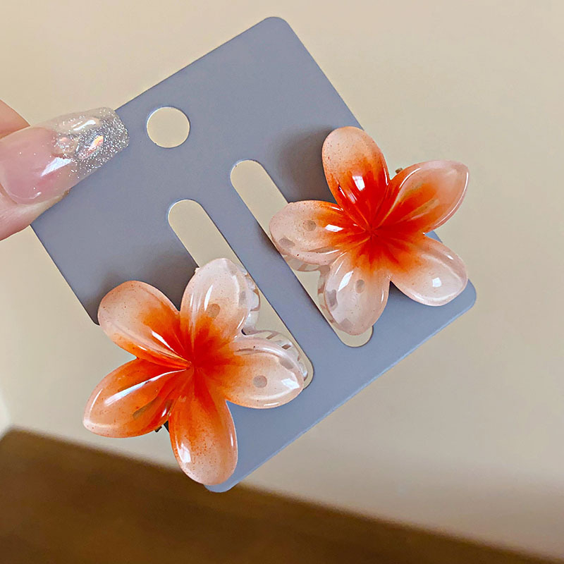 Супер фея органза цвете перла фиба за коса щипка сладка мода задна глава акула щипка ниша артистични аксесоари за коса